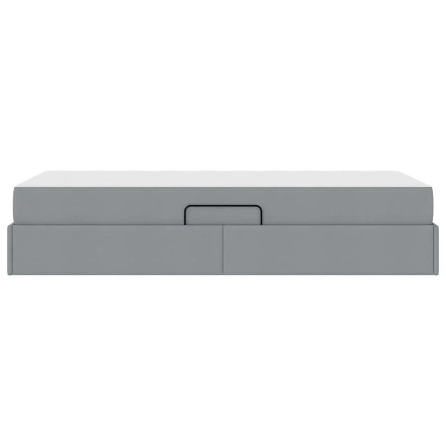 Lit avec rangement et matelas Gris clair 100 x 200 cm Polyester - 9