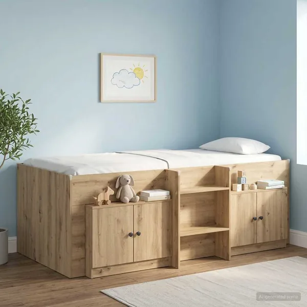 Armoire de rangement pour lit mezzanine 2 pc Chêne artisanal
