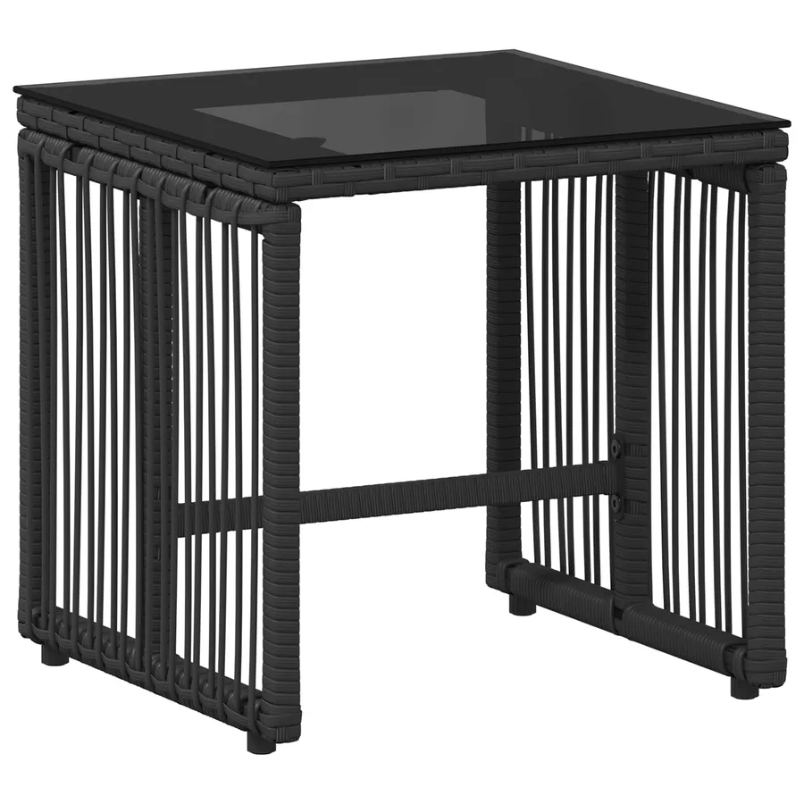 Ensemble de meubles d'extérieur 11 pcs Noir et turquoise - 7