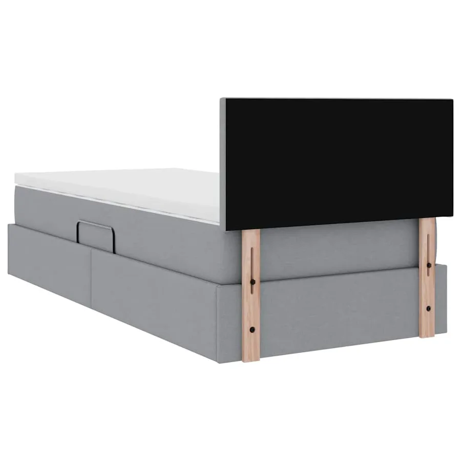 Lit avec rangement et matelas Gris clair 100 x 200 cm - 11