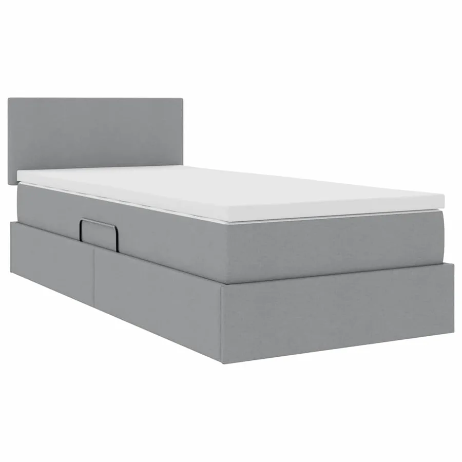 Lit avec rangement et matelas Gris clair 100 x 200 cm - 5
