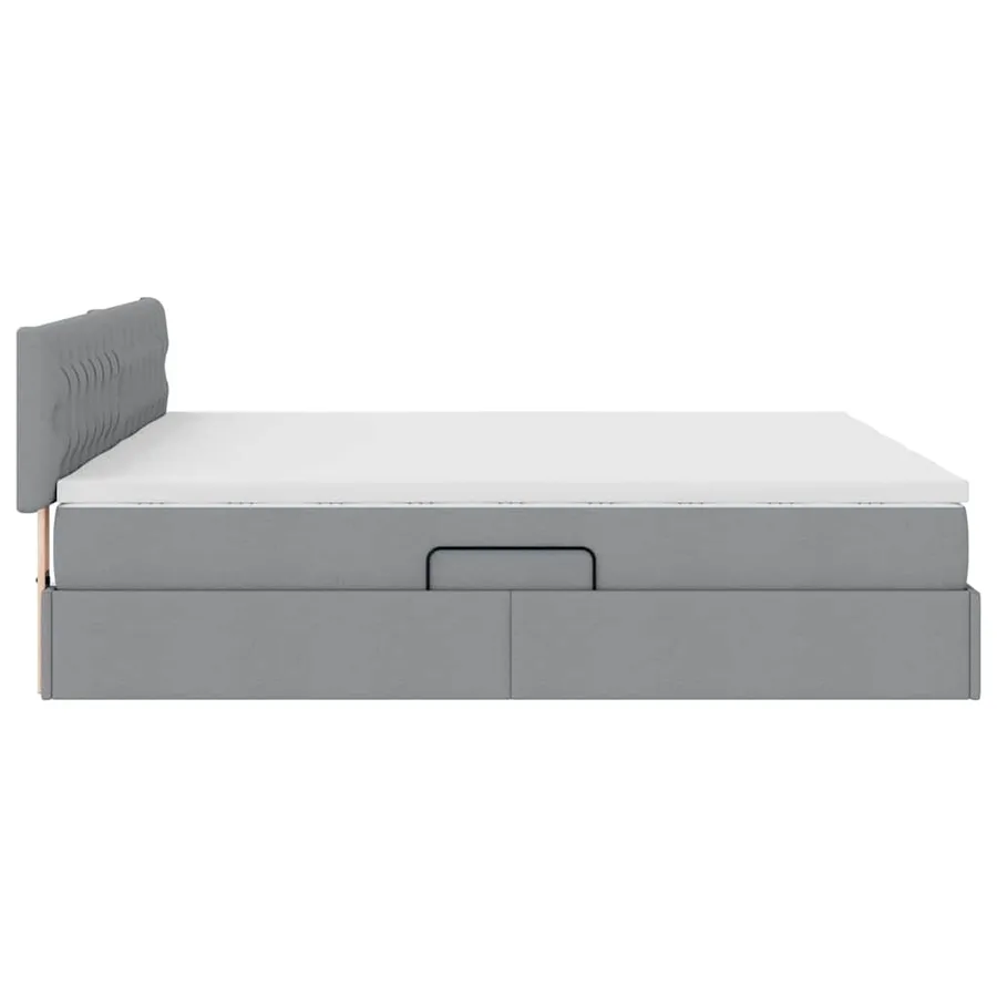 Lit de Rangement Gris clair 200 x 200 cm Cuir synthétique - 11