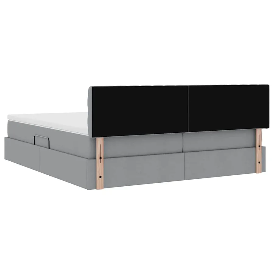 Lit de Rangement Gris clair 200 x 200 cm Cuir synthétique - 12