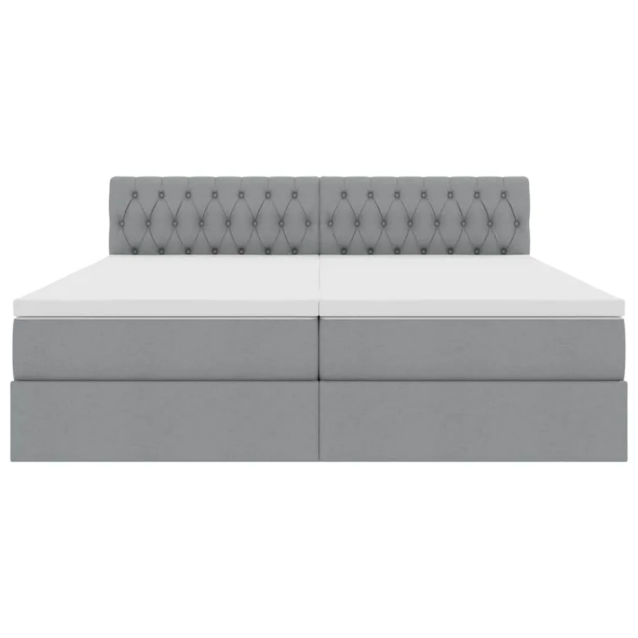 Lit de Rangement Gris clair 200 x 200 cm Cuir synthétique - 8