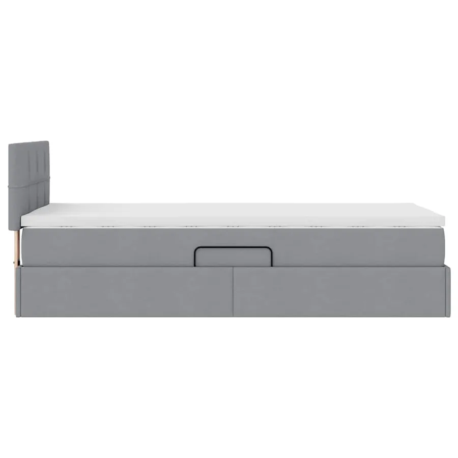 Lit de rangement LED avec matelas Gris clair 100 x 200 cm Tissu - 11