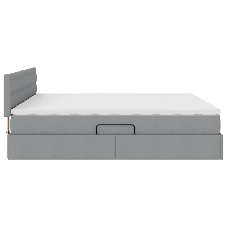 Lit de Rangement Gris clair 200 x 200 cm Cuir synthétique - 11