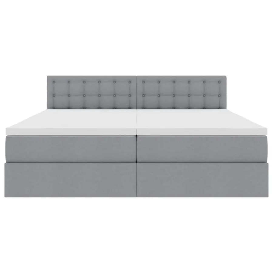 Lit de Rangement Gris clair 200 x 200 cm Cuir synthétique - 8