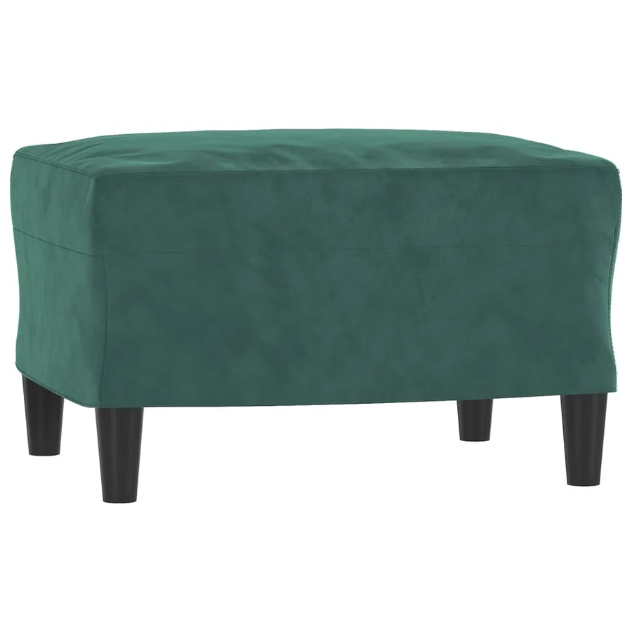 Canapé à 3 places avec repose-pieds Vert foncé 180 cm Velours - 5