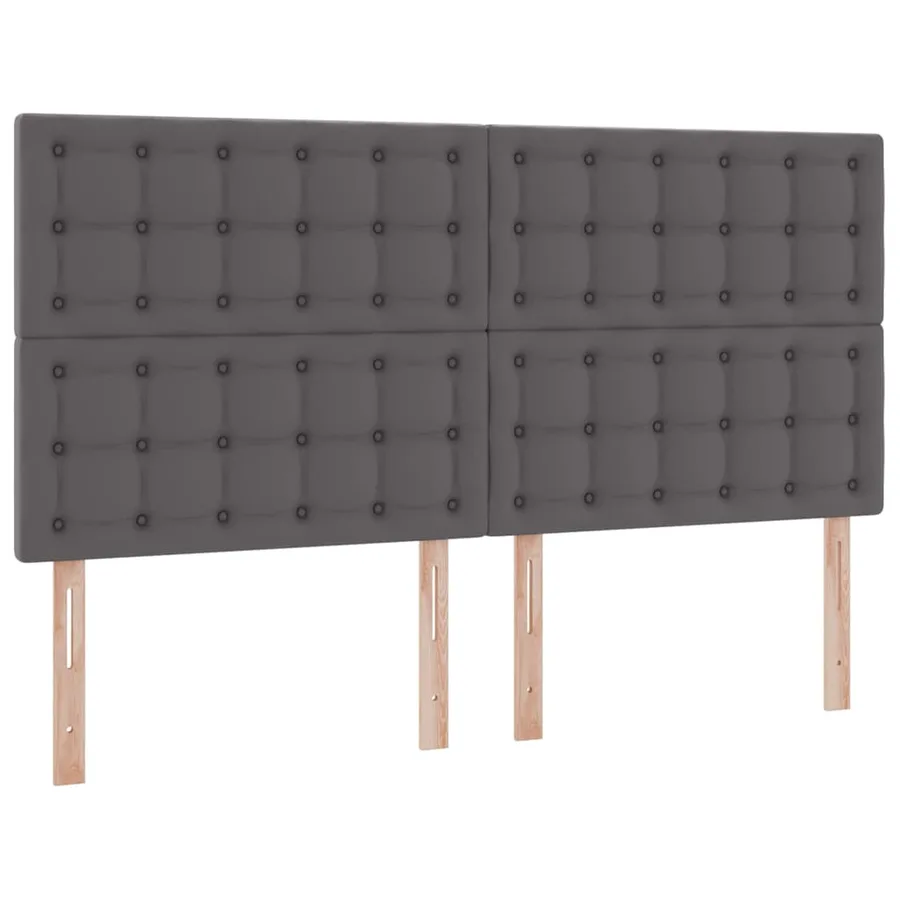 Lit avec rangement et LED Gris 160 x 200 cm Simili cuir - 10