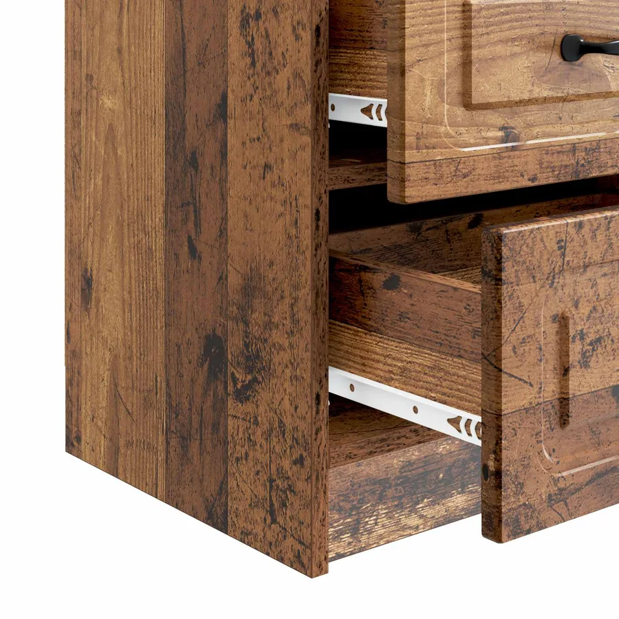 Cabinet de chevet 2 pcs Bois ancien 43 x 34,5 x 44,5 cm - 11