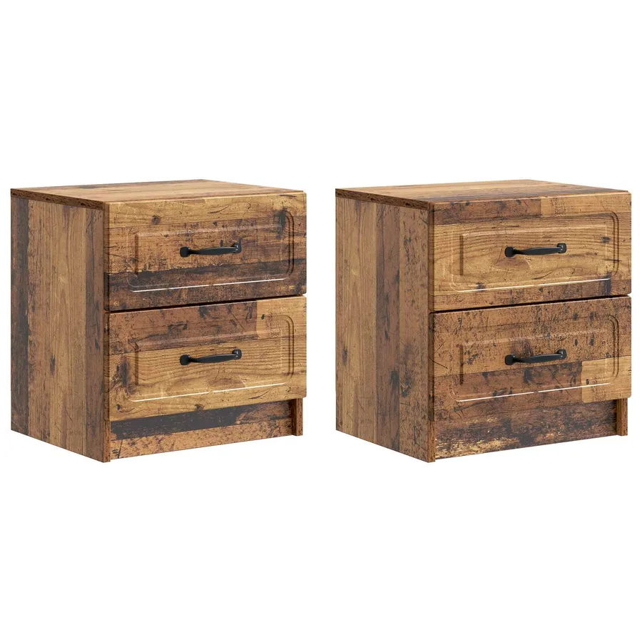Cabinet de chevet 2 pcs Bois ancien 43 x 34,5 x 44,5 cm - 2