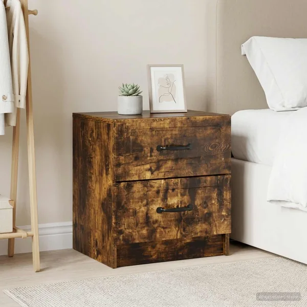 Cabinet de chevet 2 pcs Chêne fumé 43 x 34,5 x 44,5 cm