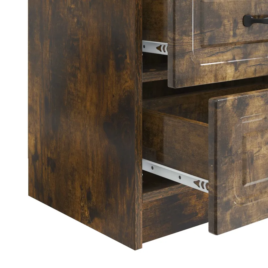 Cabinet de chevet 2 pcs Chêne fumé 43 x 34,5 x 44,5 cm - 11