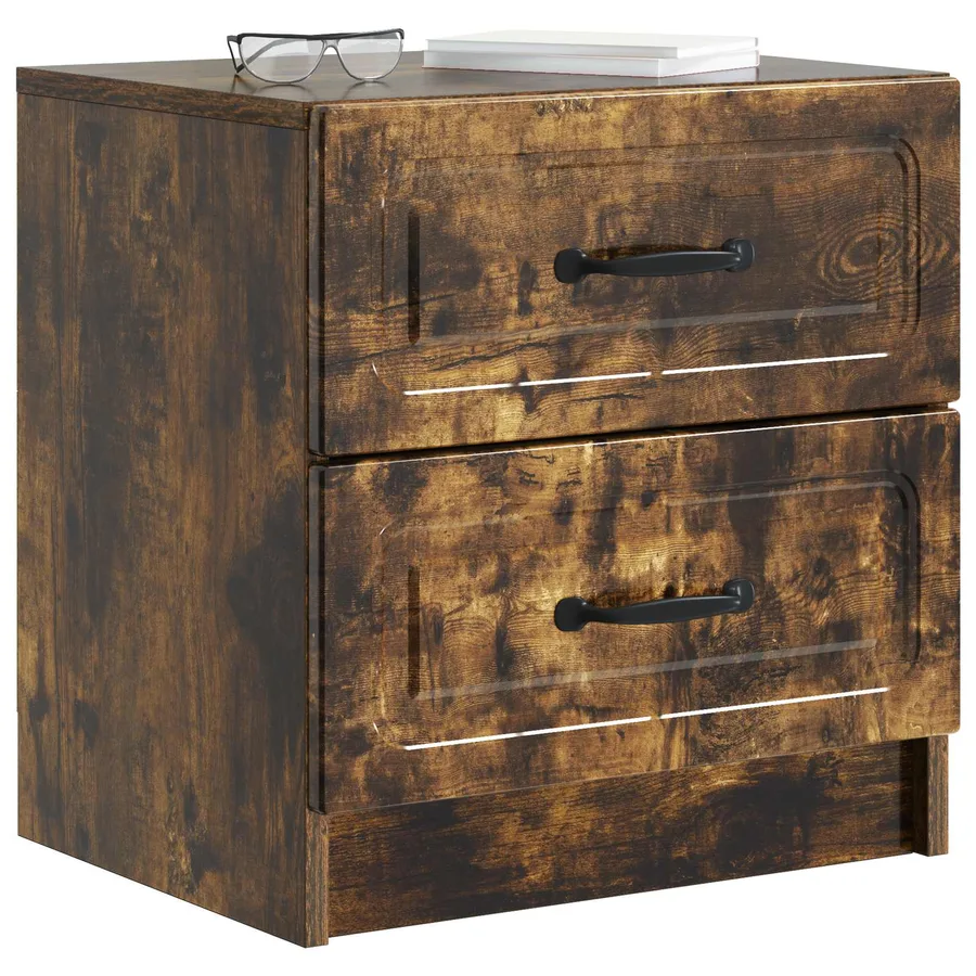Cabinet de chevet 2 pcs Chêne fumé 43 x 34,5 x 44,5 cm - 3