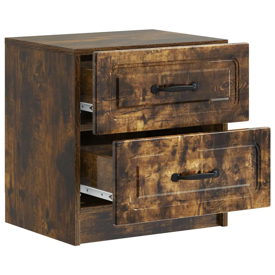Cabinet de chevet 2 pcs Chêne fumé 43 x 34,5 x 44,5 cm - 6