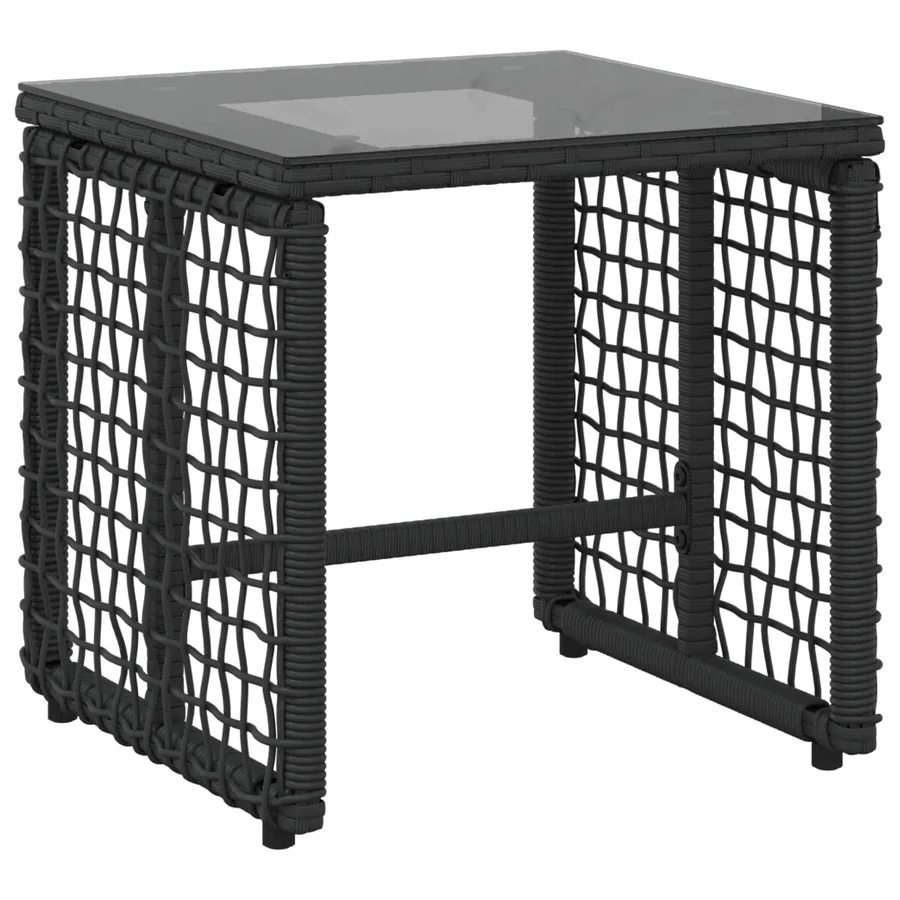 Ensemble de meubles d'extérieur 3 pcs Noir et Blanc - 6