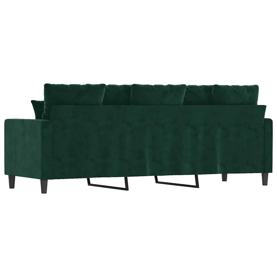 Canapé à 3 places Vert foncé 180 cm Velours - 5