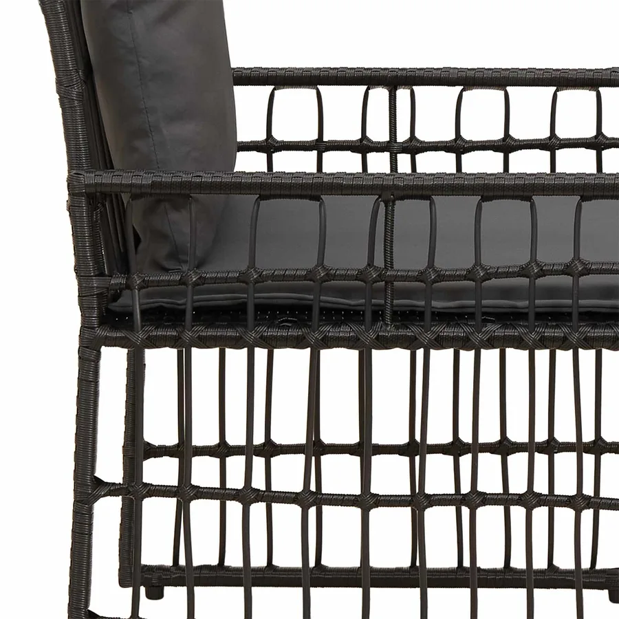 Ensemble de meubles d'extérieur 5 pcs Noir et Gris foncé - 12