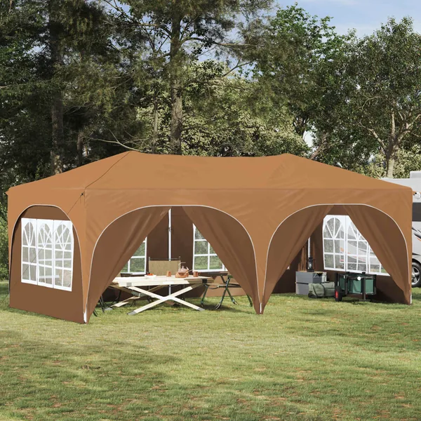 Tente de fête pop-up 575 x 288 x 245 cm Beige Tissu Oxford