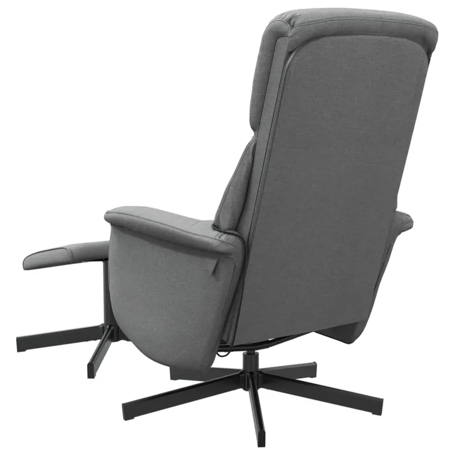 Fauteuil de massage inclinable et repose-pieds gris foncé tissu - 6