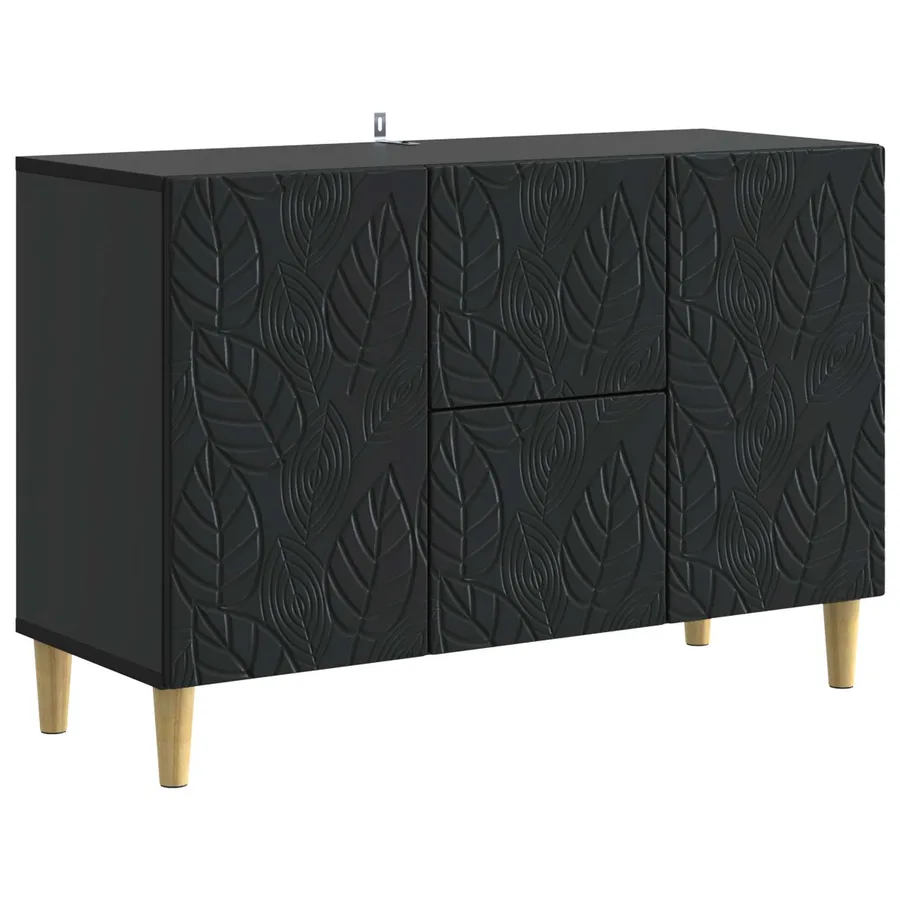 Buffet Noir 89 x 34,5 x 60 cm Bois d'ingénierie - 2