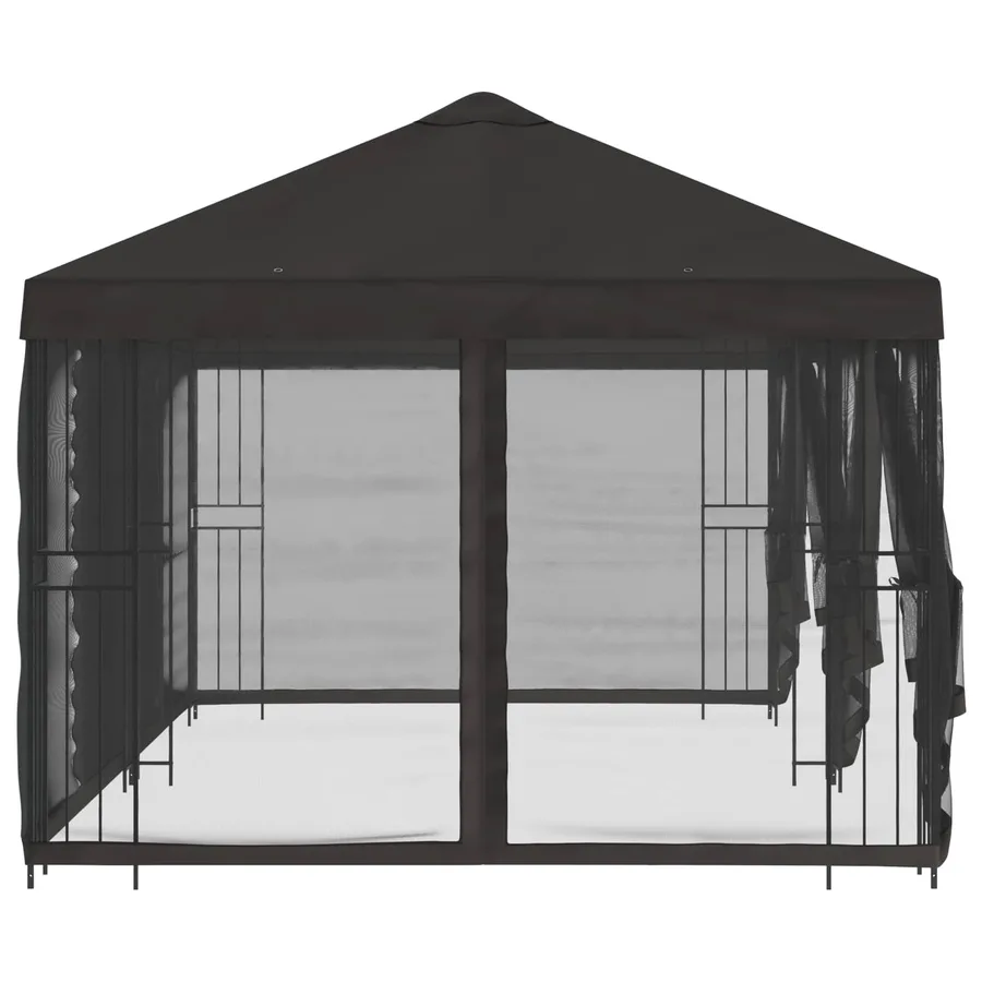 Gazebo avec murs latéraux 6 x 3 m Anthracite Polyester et Acier - 4