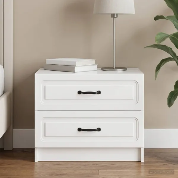 Cabinet de chevet Blanc brillant 62 x 34,5 x 44,5 cm