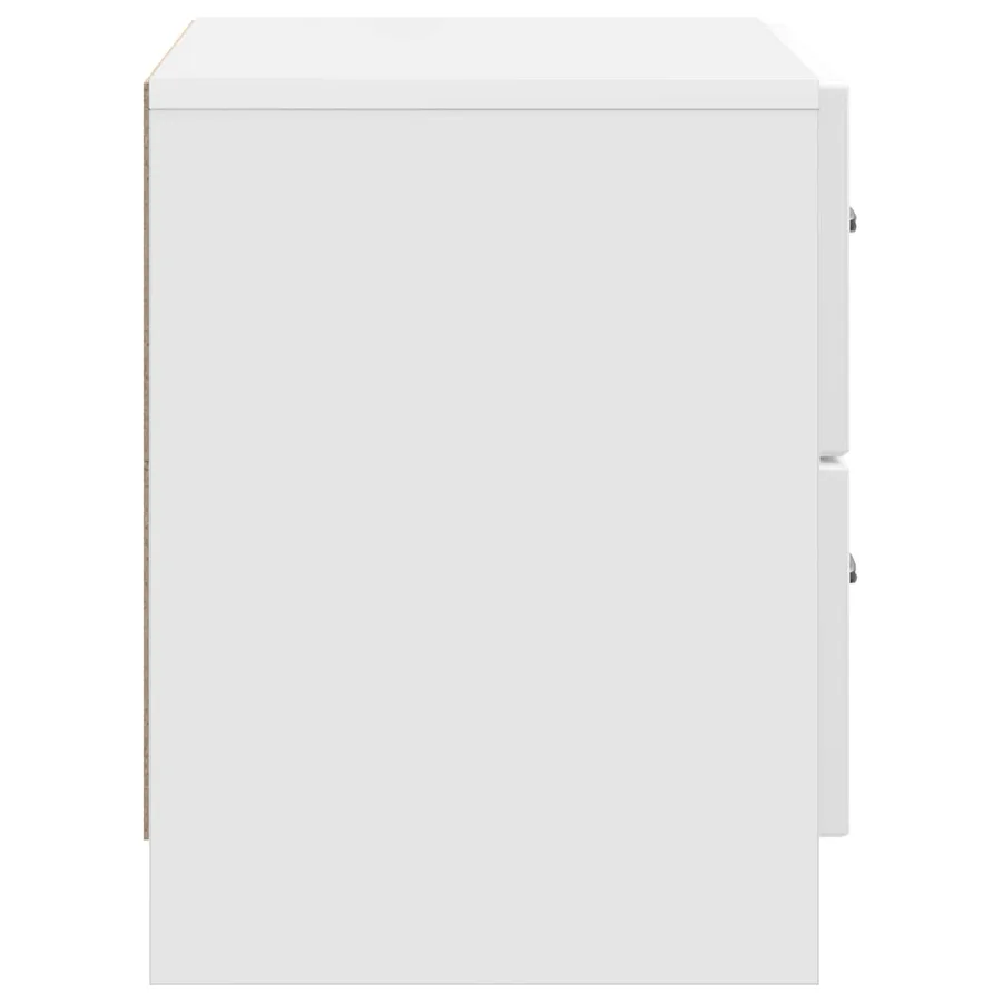 Cabinet de chevet Blanc brillant 62 x 34,5 x 44,5 cm - 6