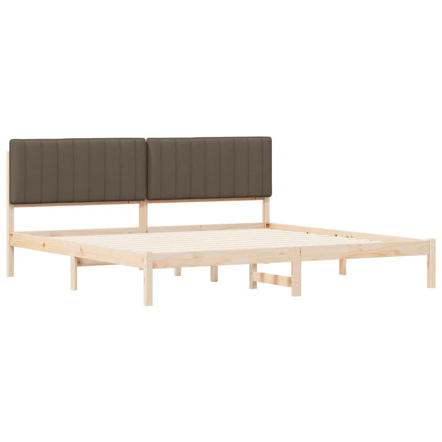 Cadre de lit avec tête de lit rembourrée Taupe 200 x 200 cm - 4
