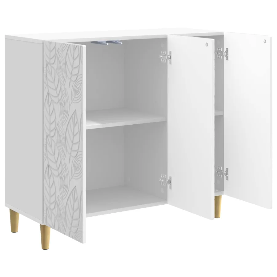 Buffet Blanc brillant 89 x 34,5 x 80 cm Bois d'ingénierie - 4