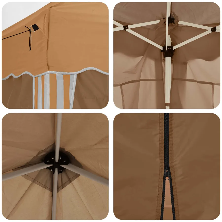 Tente de fête pop-up 575 x 288 x 245 cm Beige - 11