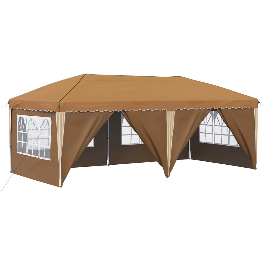 Tente de fête pop-up 575 x 288 x 245 cm Beige - 2