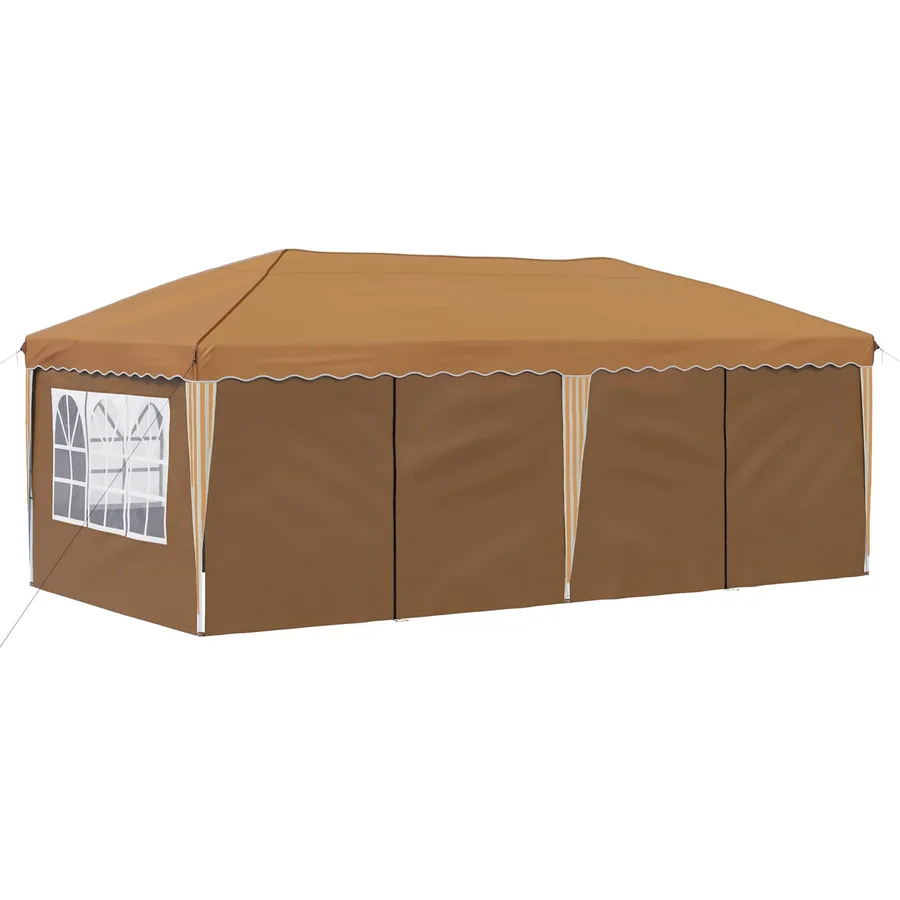 Tente de fête pop-up 575 x 288 x 245 cm Beige - 4