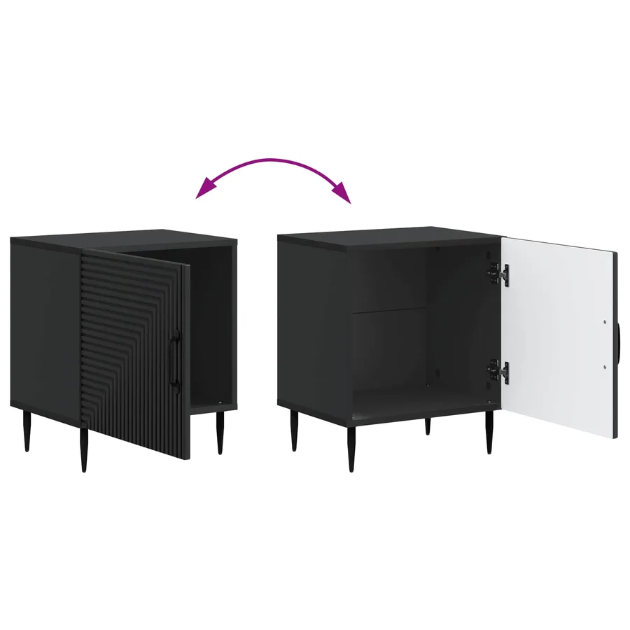 Cabinet de chevet 2 pcs Noir 43 x 34,5 x 50 cm - 12