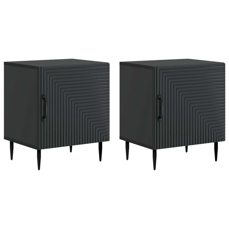 Cabinet de chevet 2 pcs Noir 43 x 34,5 x 50 cm - 2