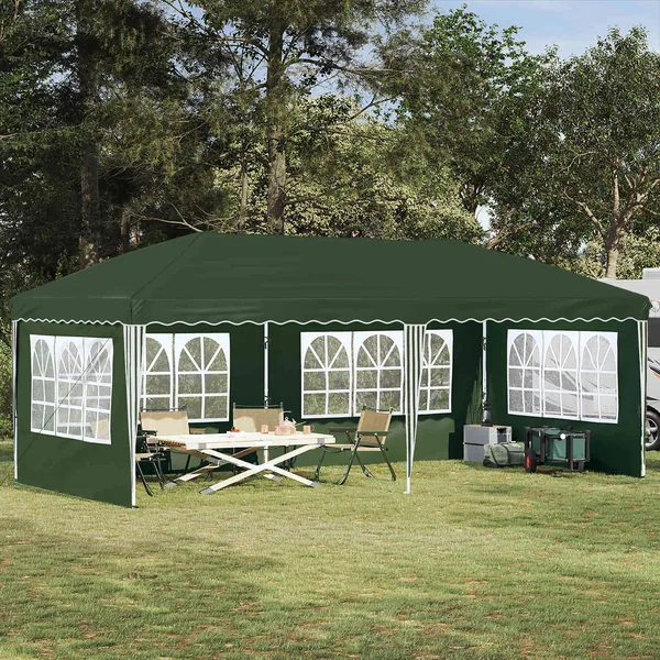 Tente de fête pop-up 575 x 289 x 245 cm Vert