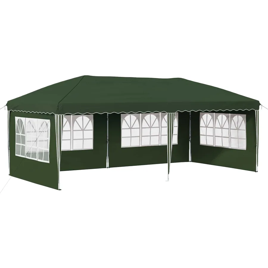 Tente de fête pop-up 575 x 289 x 245 cm Vert - 2