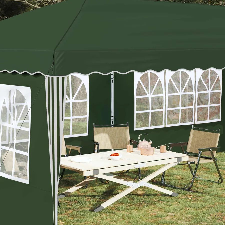 Tente de fête pop-up 575 x 289 x 245 cm Vert - 3