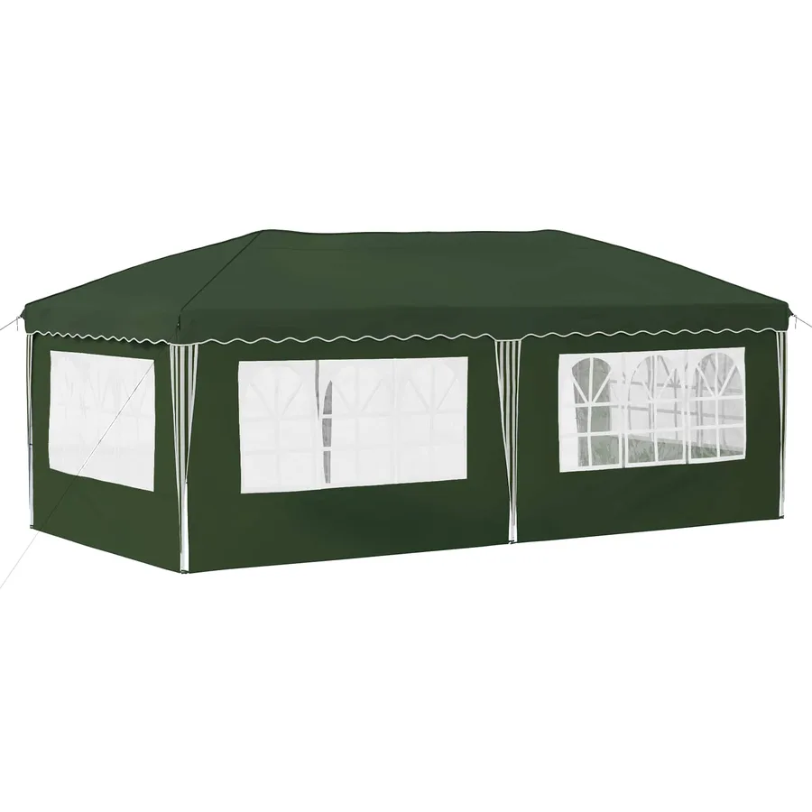 Tente de fête pop-up 575 x 289 x 245 cm Vert - 7