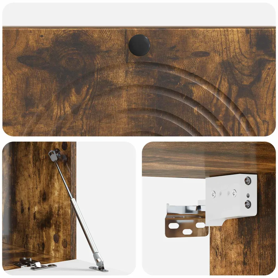 Meuble TV mural Chêne fumé 99 x 41 x 30 cm Bois d'ingénierie - 9