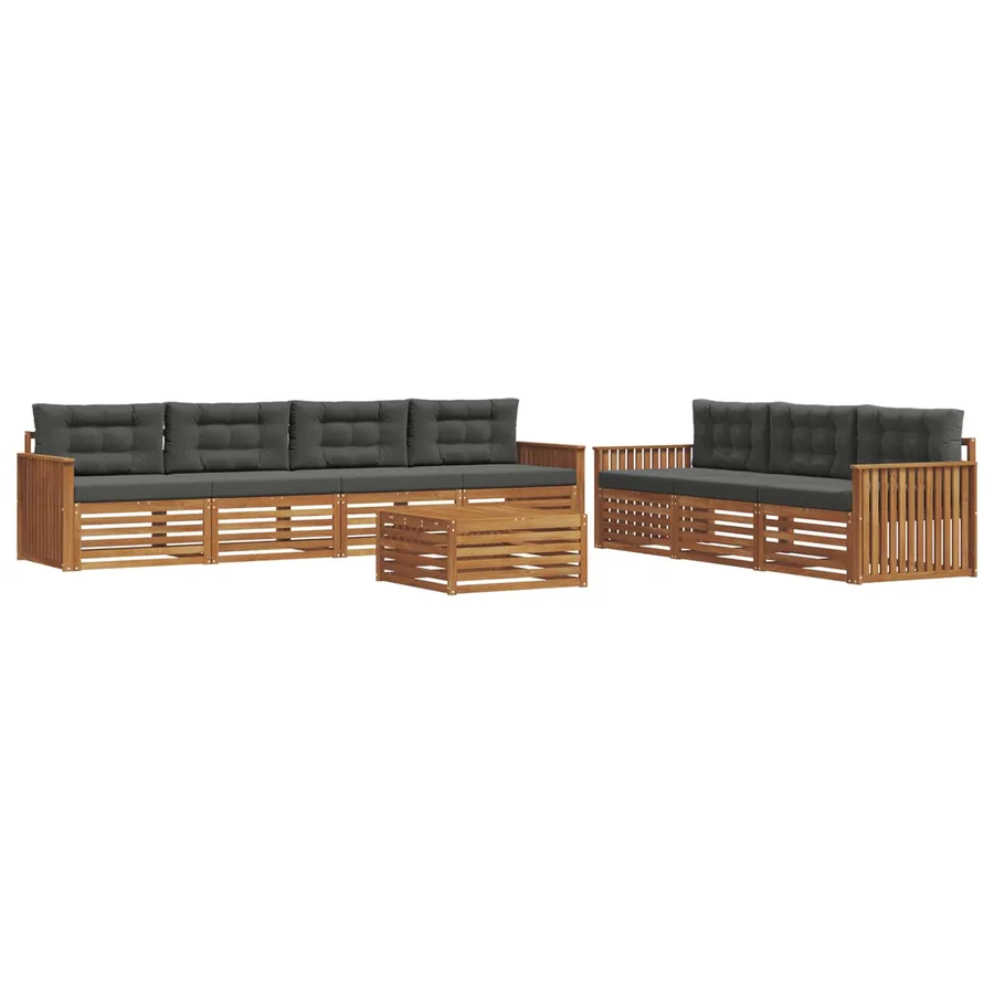 Ensemble de canapés d'extérieur 8 pcs Naturel et Anthracite - 2