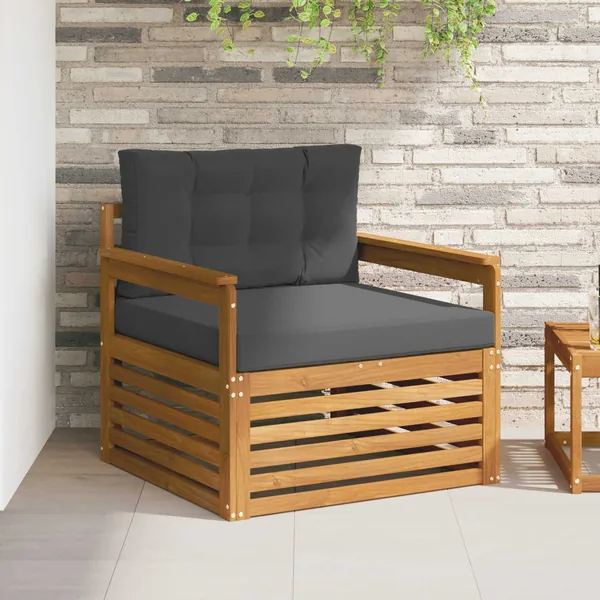 Canapé d’extérieur Bois d'acacia massif et polyester