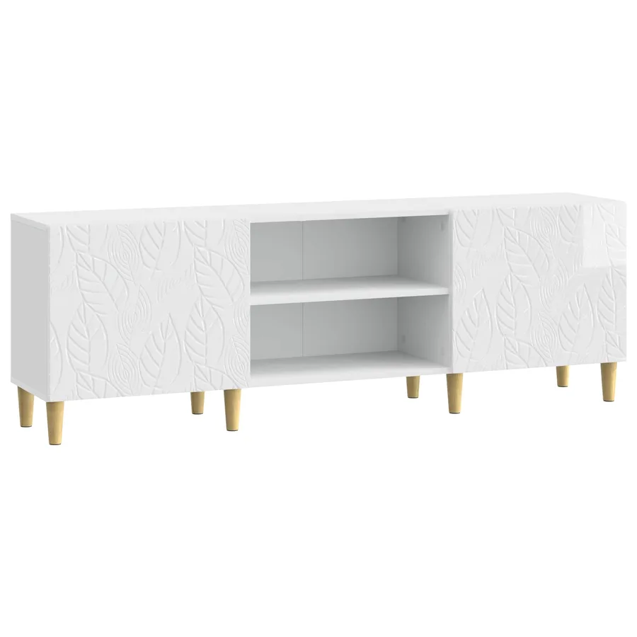 Meuble TV 150 x 31 x 50 cm Blanc brillant Bois d'ingénierie - 2