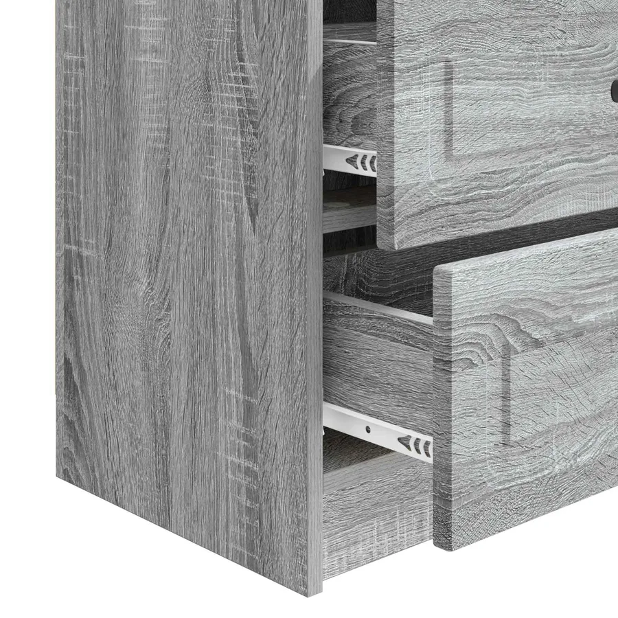 Cabinet de chevet avec tiroir Sonoma gris 62 x 34,5 x 44,5 cm - 9