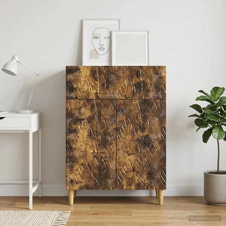 Buffet Chêne fumé 66 x 34,5 x 90 cm Bois d'ingénierie