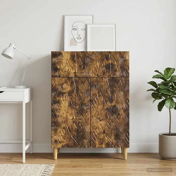 Buffet Chêne fumé 66 x 34,5 x 90 cm Bois d'ingénierie