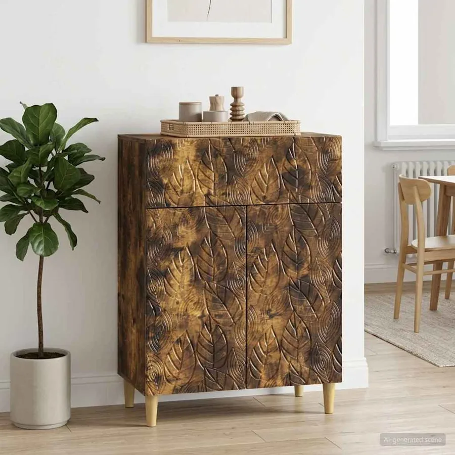 Buffet Chêne fumé 66 x 34,5 x 90 cm Bois d'ingénierie - 3