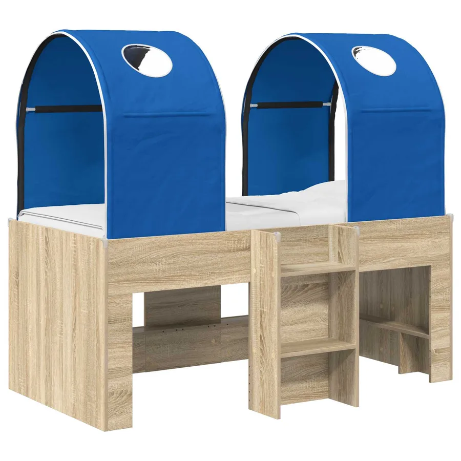 Lit avec Tunnel 3 pc Sonoma et Bleu Bois d'ingénierie - 2