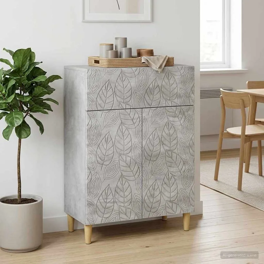 Buffet Gris béton 66 x 34,5 x 90 cm Bois d'ingénierie