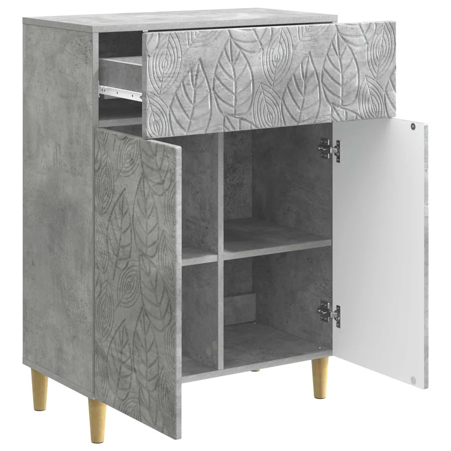 Buffet Gris béton 66 x 34,5 x 90 cm Bois d'ingénierie - 4